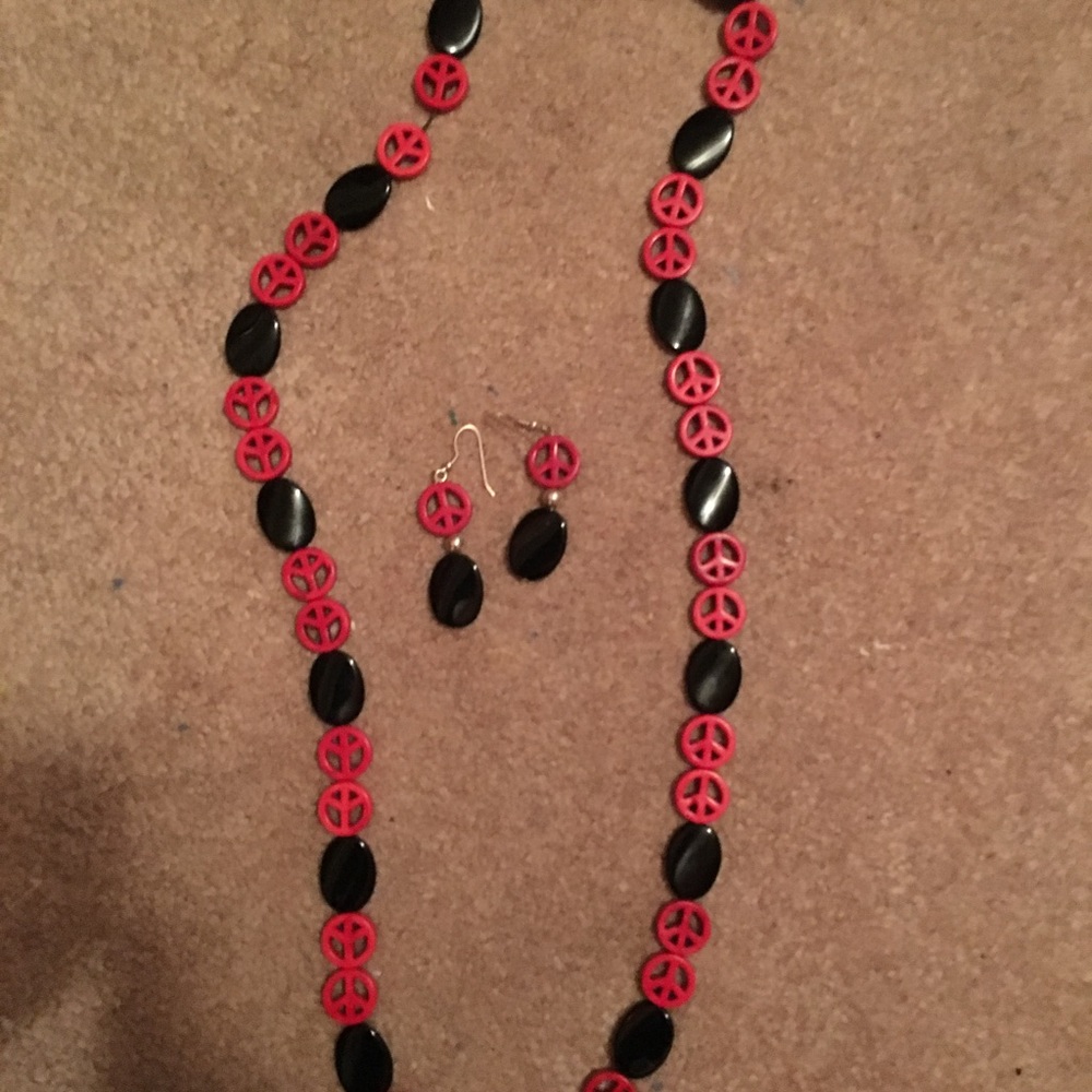 Handmade necklace & earringsGIVE PEAcE a CHANCE
